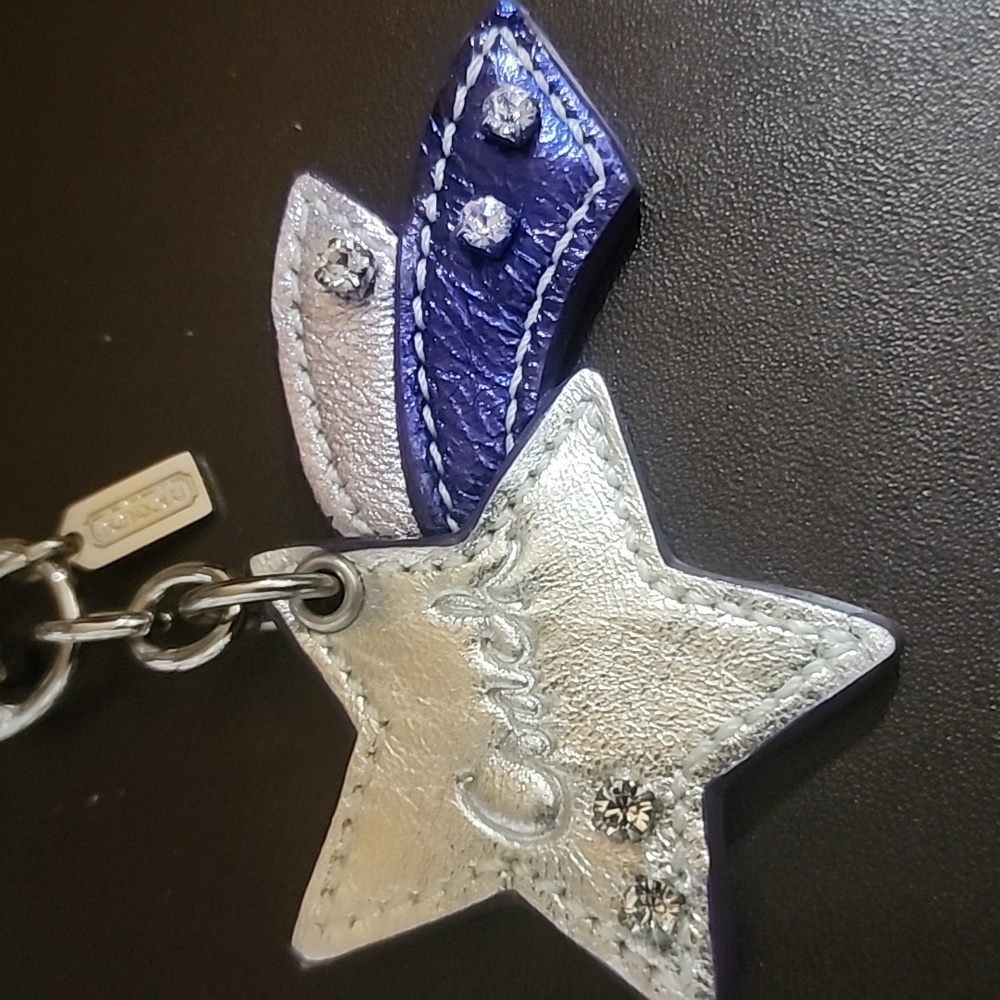 Coach Metallic Silver/purple Shooting Star Bag Charm SILVER - Picture 6 of 7